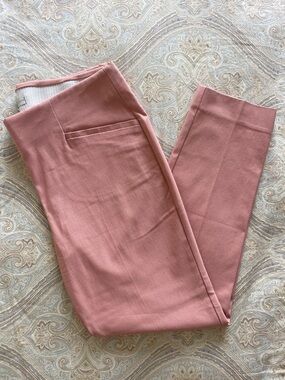 Tailored Slim Fit Ponte Pants in Dusty Rose